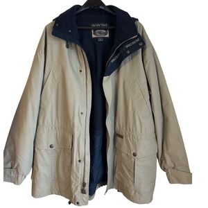 Pacific Trail Mens L Tan Fleece Lined Hooded Jacket Outdoor Wear London Fog Div